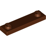 Plate 1X4 W. 2 Knobs - Reddish Brown