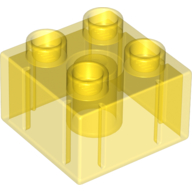 Duplo Brick 2X2, Transparent - Transparent Yellow
