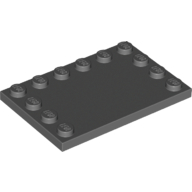 Plate 4X6 W. 12 Knobs - Dark Stone Grey