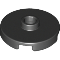 Plate Round W. 1 Knob - Black