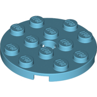 Plate 4X4 Round W. Snap - Medium Azur