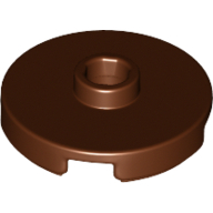 Plate Round W. 1 Knob - Reddish Brown