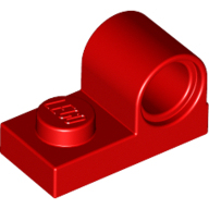 Plate 1X2 W. Hor. Hole Minuscule 4.8 - Bright Red