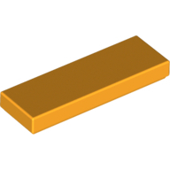 Flat Tile 1X3 - Flame Yellowish Orange