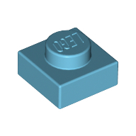 Plate 1X1 - Medium Azur