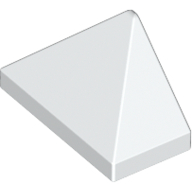 End Ridged Tile 1X2/45Degrees - White