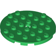 Plate 6X6 Round With Tube Snap - Dark Green