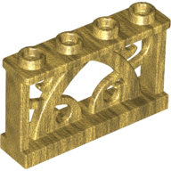 Iron Fence 1X4X2 W. 4 Studs - Warm Gold