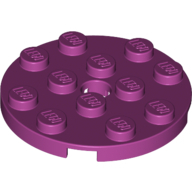 Plate 4X4 Round W. Snap - Bright Reddish Violet