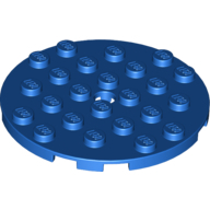 Plate 6X6 Round With Tube Snap - Bright Blue