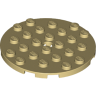 Plate 6X6 Round With Tube Snap - Brick Yellow