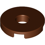 Flat Tile 2X2 Round W. Hole Minuscule4.85 - Reddish Brown