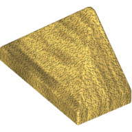 End Ridged Tile 1X2/45Degrees - Warm Gold
