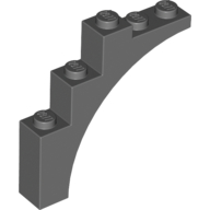 Brick W. Bow 1X5X4 - Dark Stone Grey