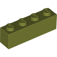 Brick 1X4 - Olive Green