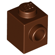Brick 1X1 W. 1 Knob - Reddish Brown