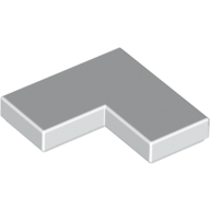 Flat Tile Corner 1X2X2 - White