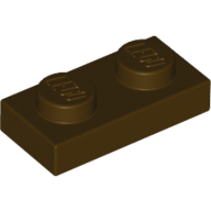 Plate 1X2 - Dark Brown