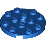 Plate 4X4 Round W. Snap - Bright Blue