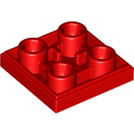 Flat Tile 2X2 Inv. - Bright Red