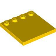 Plate 4X4 W. 4 Knobs - Bright Yellow