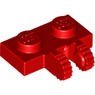 Plate 1X2 W/Fork, Vertical - Bright Red