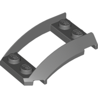 Plate 2X4X1 1/3 W. Side Bow - Dark Stone Grey