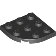Plate 3X3, 1/4 Circle - Black