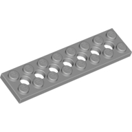 Plate 2X8 W. Holes - Medium Stone Grey