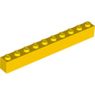 Brick 1X10 - Bright Yellow