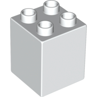 Duplo Brick 2X2X2 - White