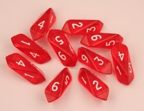 Crystal d6 10 pc set - red