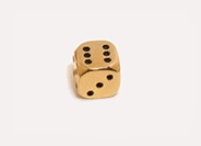 Brass 12mm d6 Dwarven Metal pipped die