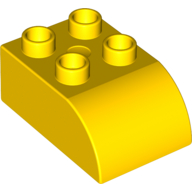 Duplo Brick, Bow 2X3X1 - Bright Yellow