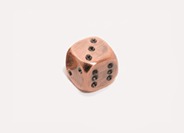 Copper 12mm d6 Dwarven Metal pipped die