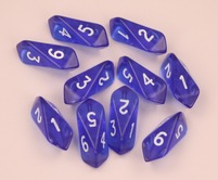 Crystal d6 10 pc set - blue