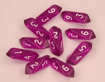 Crystal d6 10 pc set - purple