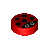 Flat Tile 1X1, Round, No. 145 - Bright Red