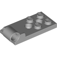 Plate 2X4, W/ Hinge 4,85, Bottom - Medium Stone Grey