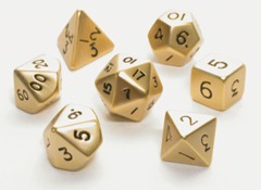 Brass 16mm 7pc Dwarven Metal fantasy dice set