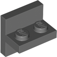 Plate 1X2 W/ Vert. Tube - Dark Stone Grey