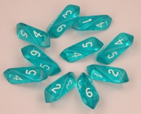 Crystal d6 10 pc set - aqua