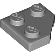 Plate 2X2, Corner, 45 Deg. - Medium Stone Grey