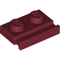 Plate 1X2 With Slide - Dark Red