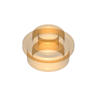 Pl.Round 1X1 W. Throughg. Hole - Transparent Bright Orange