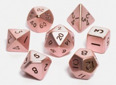 Copper 16mm 7pc Dwarven Metal fantasy dice set