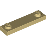 Plate 1X4 W. 2 Knobs - Brick Yellow