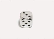 Chrome 12mm d6 Dwarven Metal pipped die