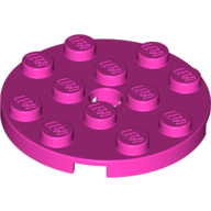 Plate 4X4 Round W. Snap - Bright Purple