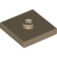 Plate 2X2 W 1 Knob - Sand Yellow